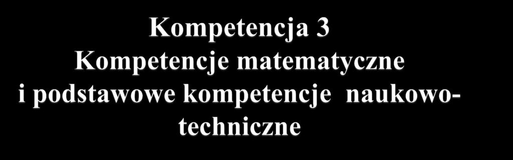 Kompetencje matematyczne są realizowane na etapie wychowania przedszkolnego miedzy innymi w postaci rozwijania i wykorzystywania myślenia matematycznego w celu rozwiązywania problemów wynikających z