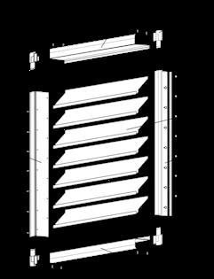 MATERIAŁY PRODUKCYJNE Elementy produkcyjne wyrzutni i czerpni prostokątnych Production elements of the rectangular air intakes and exhausters Czerpnia/wyrzutnia prostokątna aluminiowa Aluminium