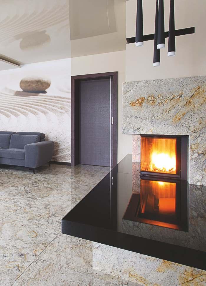 kominek: Colonial Gold Granit, Absolute Black Granit