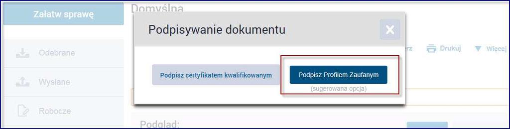 W zależności od wybranej formy weryfikacji na ekranie pojawi