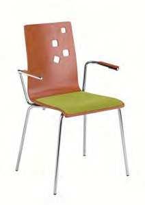 malowana proszkowo stalowa rama D Gdy krzesło nie jest używane, istnieje możliwość zawieszenia krzesła na blacie stołu; gumowe