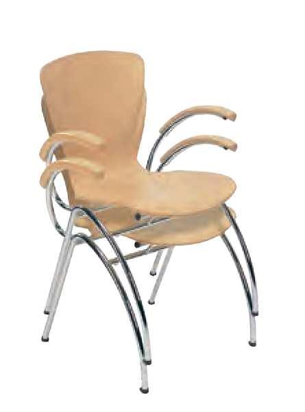 chromowana lub malowana proszkowo metalowa rama krzesła D Możliwość łączenia krzeseł w