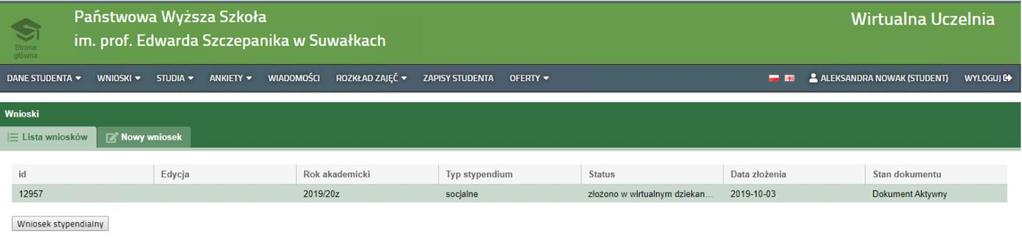 4. Pobieranie wypełnionego wniosku w celu jego wydrukowania.