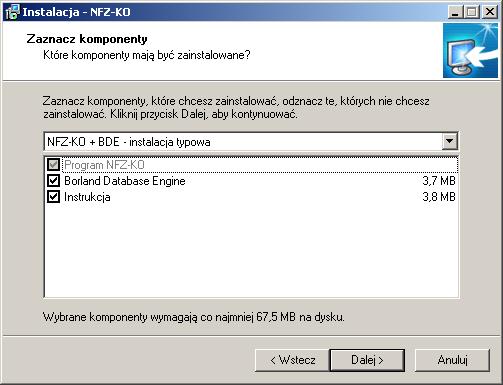 Użytkownicy mający większą wiedzę i doświadczenie mogą wybrać drugą wersję instalacji. 2. NFZ-KO- instalacja użytkownika: powoduje zainstalowanie wyłącznie programu NFZ-KO.