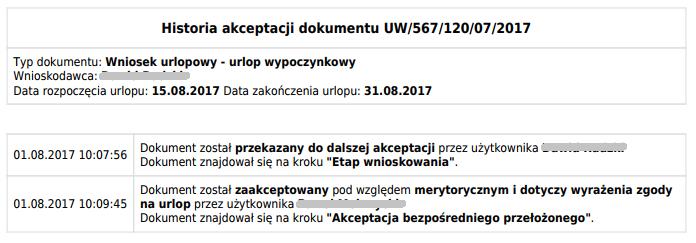 Historia eksportu do ERP Dla wszystkich delegacji ze statusem zakończony, które zostały pomyślnie