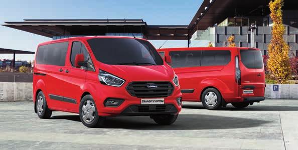 NOWY FORD TRANSIT CUSTOM KOMBI i KOMBI-VAN Trend Wybrane standardowe wyposażenie zewnętrzne pojazdu Lampki do czytania map Elektrycznie regulowane i podgrzewane lusterka boczne w kolorze nadwozia