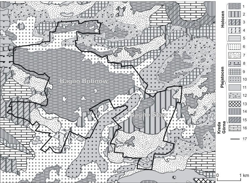 Budowa geologiczna i ewolucja torfowiska węglanowego Bagno Staw w Poleskim Parku Narodowym Rys. 1.