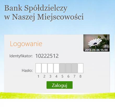 W trakcie logowania do serwisu Internet Banking, po wpisaniu identyfikatora i hasła, wyświetli