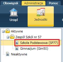 podstawowa oraz gimnazjum. Dane jednostek pobierane są z bazy systemu UONET+.