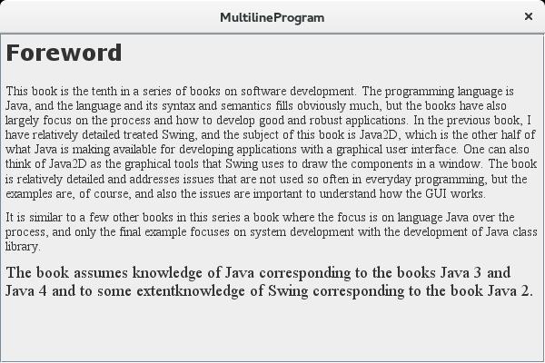 package multilineprogram; import java.awt.*; import java.awt.font.*; import javax.swing.*; import java.text.