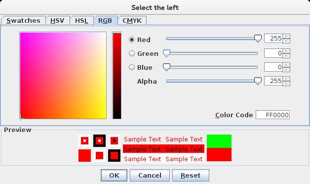 Cały kod pokazano również poniżej i nie zawiera on tak wielu nowych: package colorprogram; import java.awt.*; import java.awt.event.*; import java.awt.geom.*; import javax.swing.