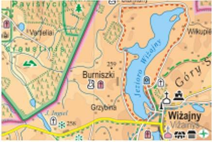 Kartografia przykładowe prace Turystyczno-krajoznawcza mapa pogranicza polsko-litewskiego Kartograficzna