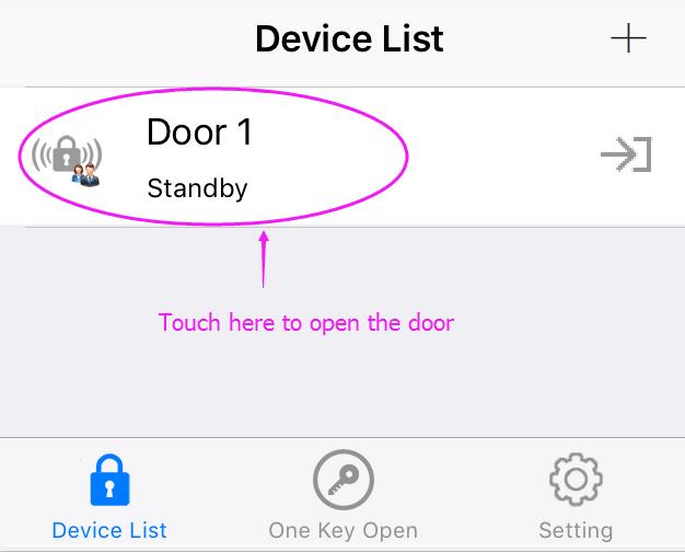 Reset urządzenia 3) Otwarcie drzwi - Odczytaj ważną kartę użytkownika - Dotknij ikony