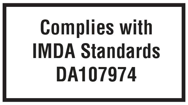 Oświadczenia 133 Singapore IMDA statement This product is approved for use in Singapore.