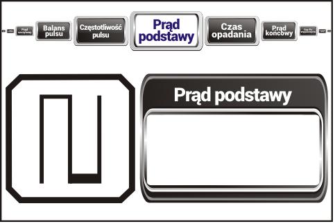 Częstotliwość pulsu Parametr określający liczbę zmian pomiędzy wartością prądu szczytowego, a wartością prądu podstawy w czasie jednej sekundy.