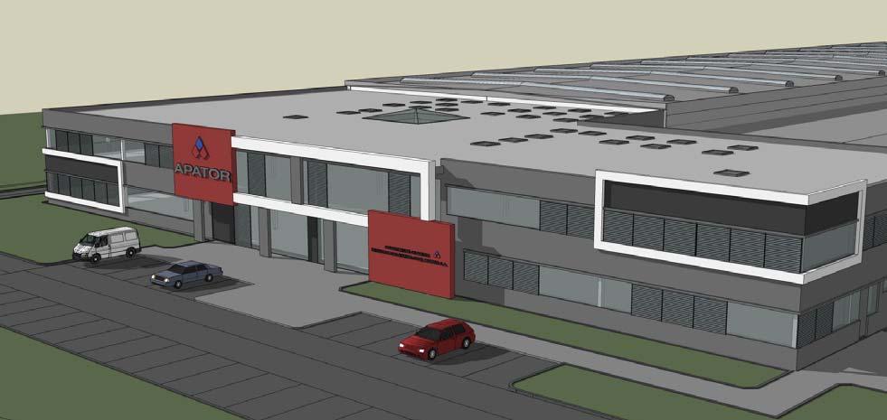 Nowoczesne Centrum Produkcyjno-Rozwojowe Apator S.A. Łączna powierzchnia nowego obiektu wyniesie około 16.000 m 2, w tym powierzchnia produkcyjna około 12.