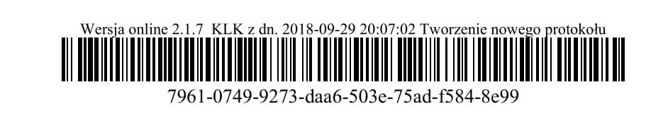 SPORZĄDZENIE PROTOKOŁU 70 Należy uważać, by parafy członków komisji nie były umieszczane na kodzie symbolu systemu informatycznego.