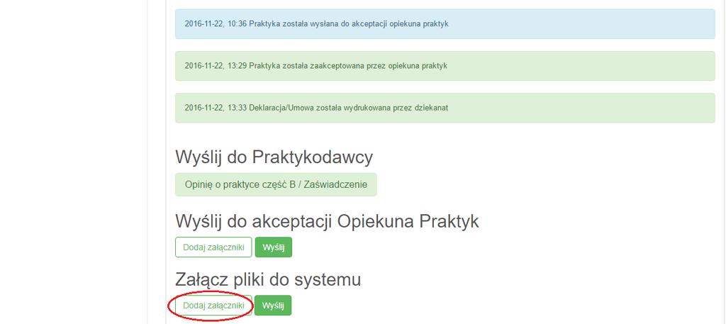 zip) oraz jednakową dokumentację praktyk ogólnopedagogicznych sporządzoną dla wszystkich kierunków na WH (spakowane pliki.