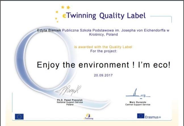 nieprzeciętne projekty etwinning: Krajowa