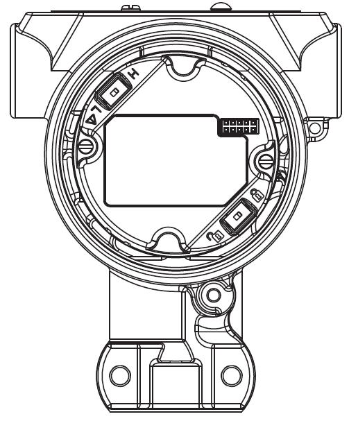 Ilustracja 4. Zespół przetwornika Bez wyświetlacza LCD Z lokalnym interfejsem operatora/wyświetlaczem LCD A B A. Poziom alarmowy B. Zabezpieczenie 4.