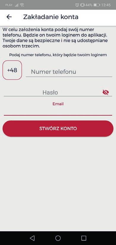 Autoryzacja W celu potwierdzenia założonego konta na podany numer telefonu (login) za pomocą wiadomości SMS przesyłany jest klucz autoryzacyjny.