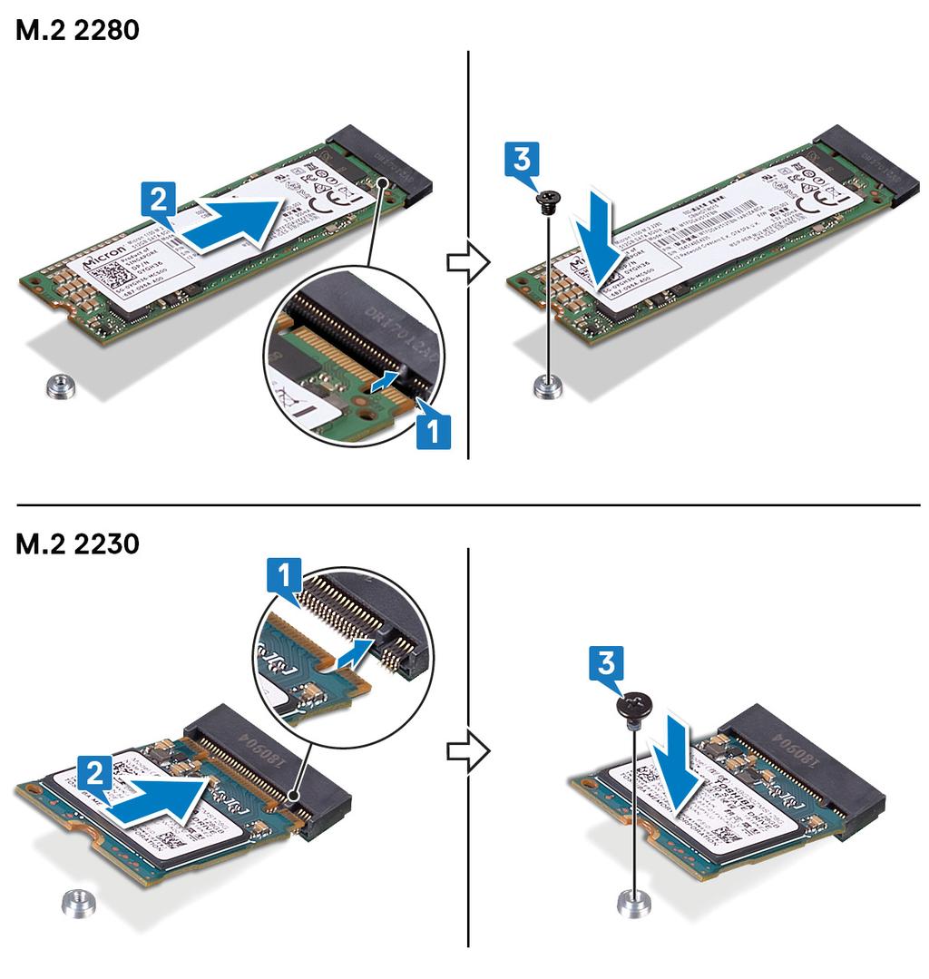 UWAGA Jeśli osłona termiczna jest dostępna, zamontuj ją po zainstalowaniu dysku SSD / pamięci Intel Optane. 4.