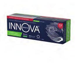 Wszystkie produkty INNOVA zawierają skuteczna dawkę Hydroksyapatytu wapnia (HAP) od 1,0% do 2,25% w postaci amorficznej, który przywraca szczelność szkliwa.