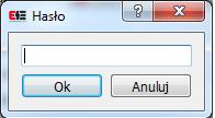 Okno do wpisania hasła Po poprawnym podaniu hasła dane