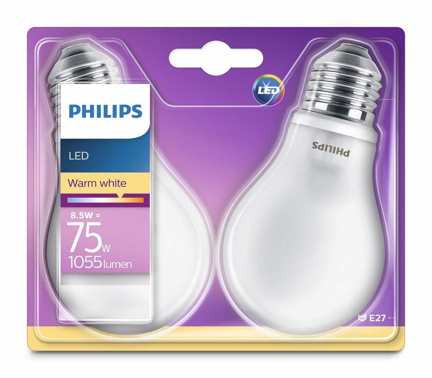 PHILIPS LED Żarówka 8,5 W (75 W) E27 Ciepła biel Bez możliwości przyciemniania Ciekawa forma Znajome kształty, które kochasz.