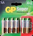 4,00 4,92 4,17 5,13 6,13 7,54 7,73 9,51 Bateria GP LR03 Super Alkaline 5/10/80 24A-U5 BL. E04010200065 Bateria GP LR6 Super Alkaline 6/12/144 15A-U6 BL.