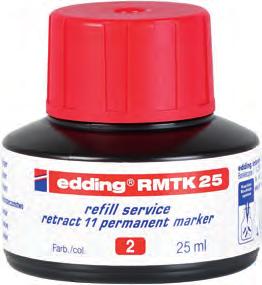 edding RMTK 25 tusz do napełniania Części zamienne, tusze i akcesoria Tusz do ponownego napełniania z systemem kapilarnym, idealny do samodzielnego napełniania markerów permanentmych edding retract