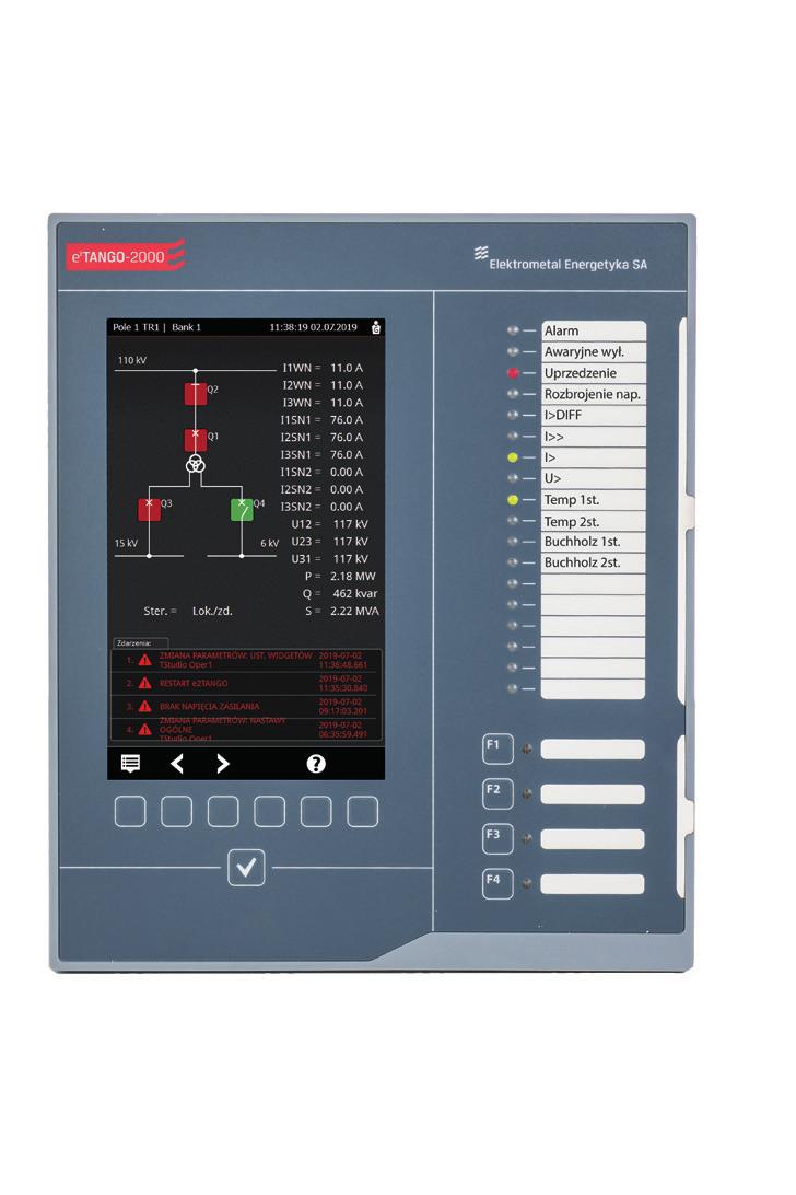 karty rozszerzeń i karty komunikacyjne, do 168 wejść oraz do 39 wyjść gorąca rezerwa przywrócenie pola do pracy po awarii w czasie kilkunastu minut, możliwość odtworzenia wszystkich danych pola np.