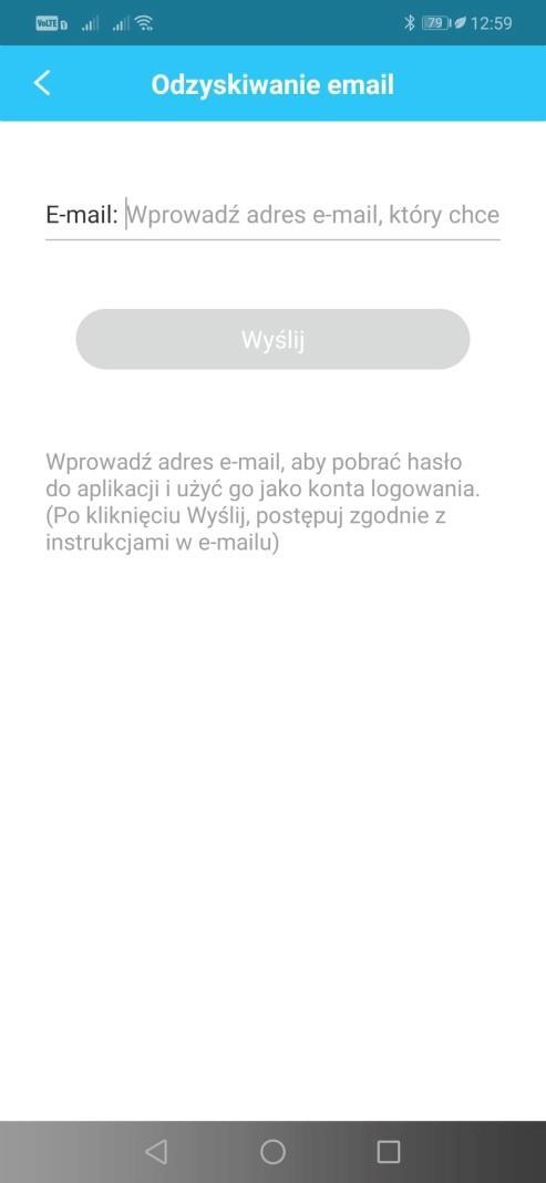 dla tego konta) Aby powiązać konto należy: Zatwierdź okno Powiąż konto z e-mail, aplikacja przekieruje nas do zakładki Odzyskiwanie email ; W zakładce Odzyskiwanie email znajdziemy okno tekstowe