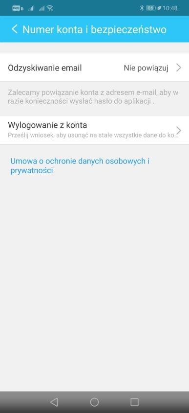 Powiązanie adresu e-mail z poziomu ustawień konta Jeśli po rejestracji nie wyskoczył komunikat Konto nie powiązane z e-mail lub wybrałeś opcję przypomnij później.