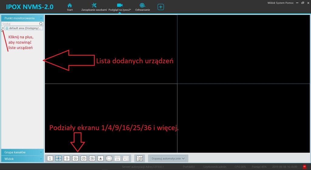 W przypadku dodania urządzenia za pomocą adresu IP, musimy podać również port danych.