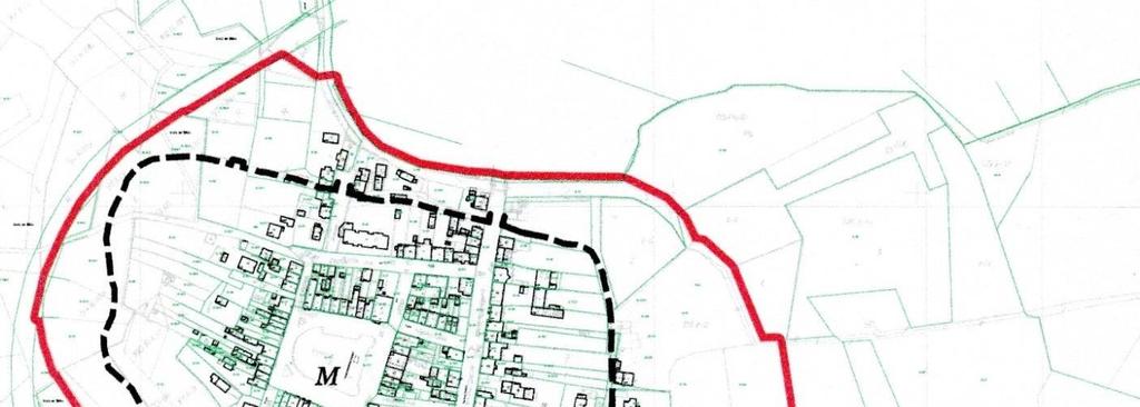 MAPA (plan) przedstawiająca przebieg granic planowego parku kulturowego na terenie miasta Wiślica, który