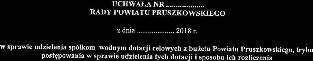 wodna zainteresowana przyznaniem--dotacji składa pisemny wnioselrwedług wzoru stanowiącego załączniknr l douchwały.