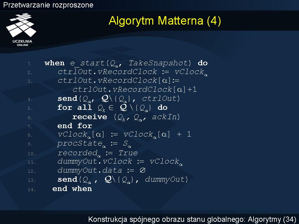 Algorytm Matterna (4) Dla uproszczenia, będziemy tu zakładać, że Q α = Q β.