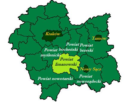 1. Identyfikacja obszaru rewitalizacji Gmina Limanowa, na terenie której położony jest obszar rewitalizacji objęty niniejszym planem, to gmina położona we wschodniej części powiatu limanowskiego.