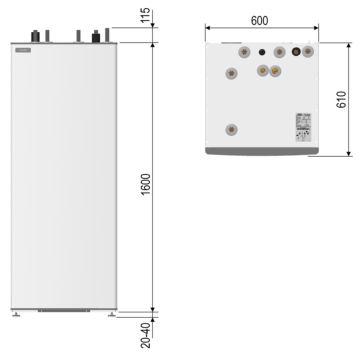 CENTRALA WEWNĘTRZNA HK 200, NIBE VVM NIBE HK 200M/200S/200S-6 Schemat ideowy układu hydraulicznego z jednostką HK 200 Centrala wewnętrzna HK 200, NIBE VVM Parametry techniczne Jedn.