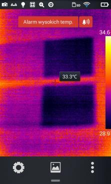 6.5.1 Alarm wysokiej temperatury 1. Włącz alarm przekroczenia temperatury, ustaw typ alarmu na Tmax i ustaw wartość temperatury, której przekroczenie w górę powinno być sygnalizowane alarmem. 2.