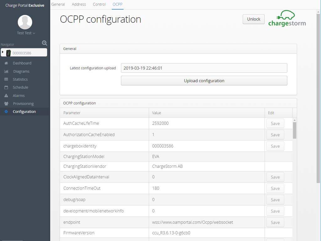 Karta OCPP zawiera tabelę ze wszystkimi Konfiguracja OCPP konfigurowalnymi parametrami danego stanowiska ładowania.