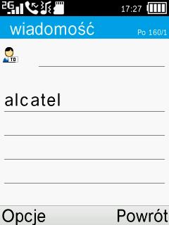 Aby wstawić znak interpunkcyjny lub znak specjalny, naciśnij przycisk. Jeśli chcesz usunąć wpisane litery lub symbole, naciskaj przycisk, usuwając kolejne znaki. 7.