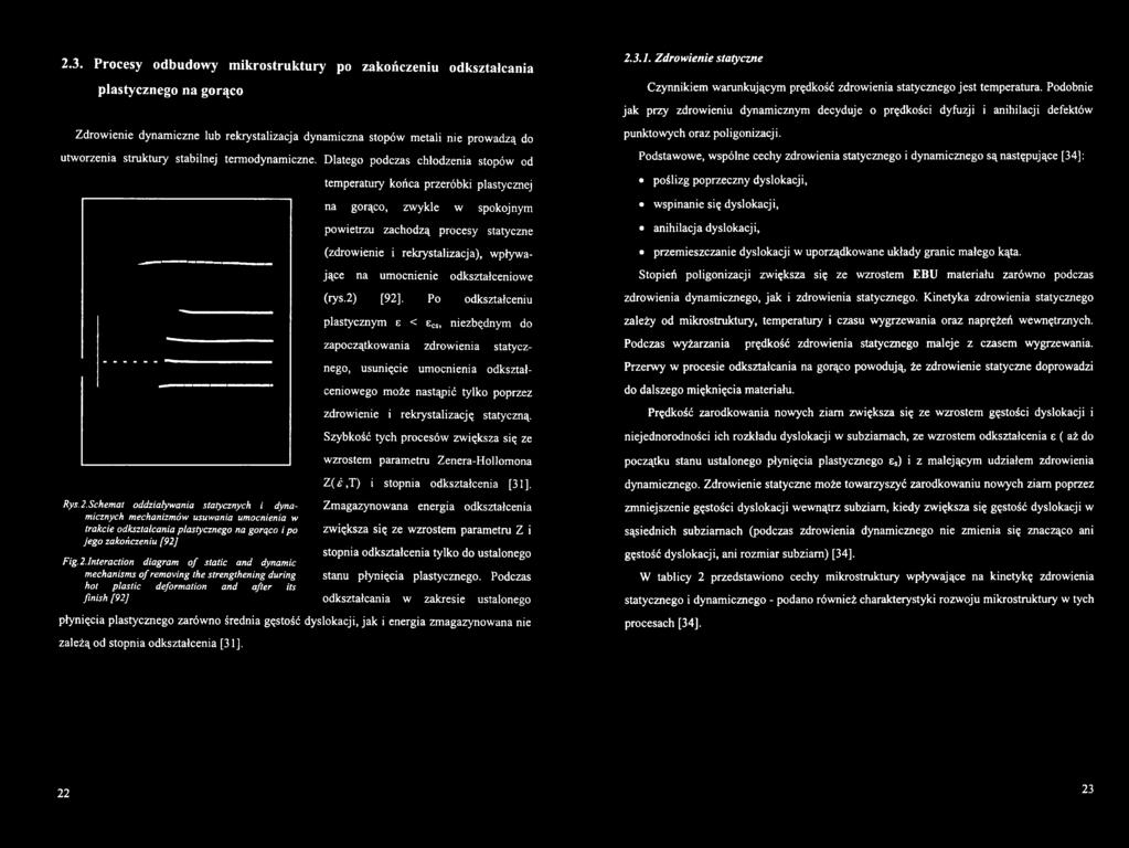 Szybkść tych prcesów zwiększa się ze wzrstem parametru Zenera-Hllmna Z (ć,t ) i stpnia dkształcenia [31]. 2.3.1. Zdrwienie statyczne Czynnikiem warunkującym prędkść zdrwienia statyczneg jest temperatura.