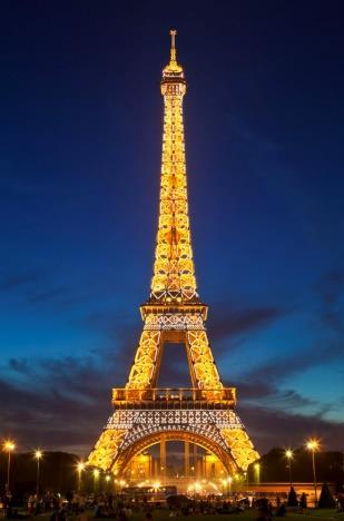 There is one river flowing through Paris, which is called The Seine. The most popular object here is the Eiffel Tower.