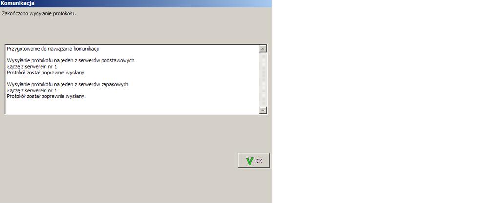 Pojawi się informacja o poprawnym wysłaniu protokołu (patrz: Rysunek 3.26.