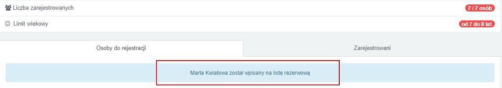 3. Rejestracje W module Rejestracje znajdziemy spis wszystkich zajęć.