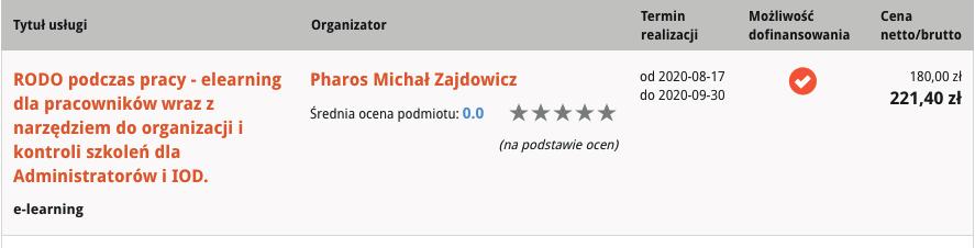 można skorzystać w BUR z elearningu PHA RODO podczas pracy - elearning dla pracowników wraz z narzędziem do organizacji i kontroli szkoleń przez Administratorów i IOD. Szczegóły na stronie: pharos.