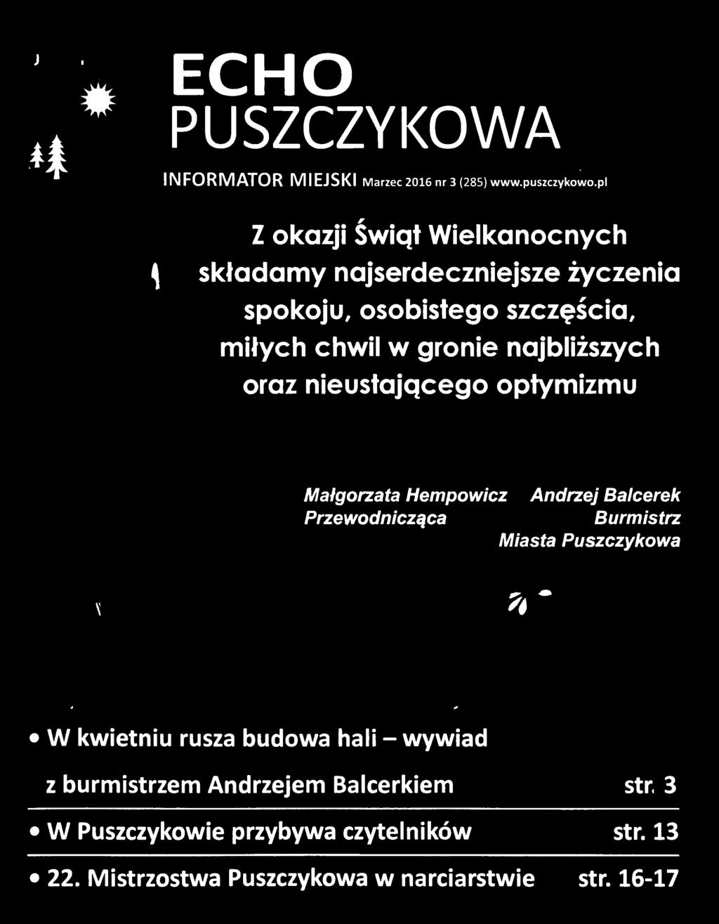 hali - wywiad z burmistrzem Andrzejem Balcerkiem W Puszczykowie