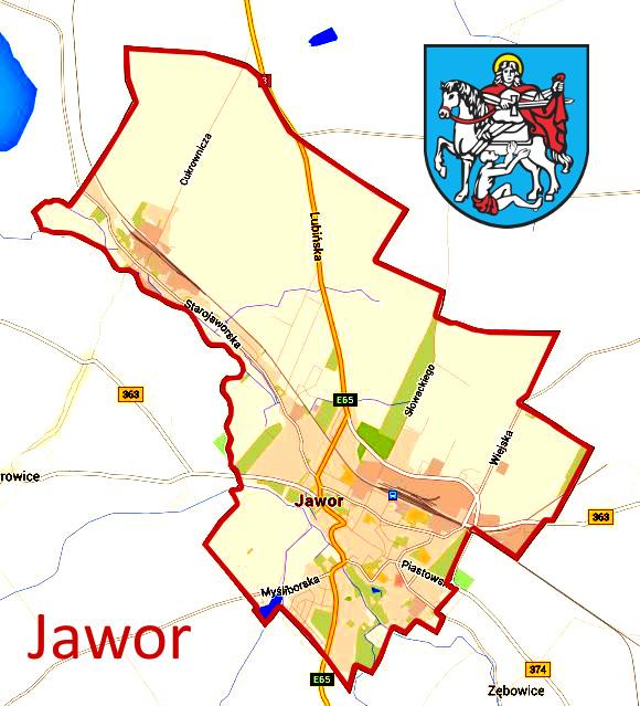 1.3. Charakterystyka miasta Jawora. Rys. 1. Mapa Gminy Jawor. Źródło: opracowanie własne Jawor położony jest w południowo-zachodniej Polsce, w województwie dolnośląskim nad rzeką Nysą Szaloną.